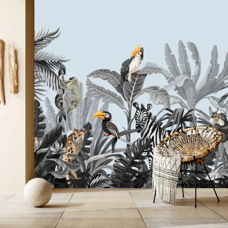 Authentique Fotobehang - Dieren in tropisch woud