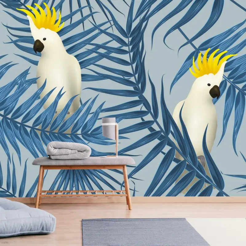 Vente Directe Fotobehang - Papegaaien, grijs