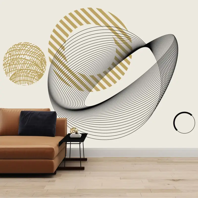 Usine Directe Fotobehang - Abstracte lijnen en kringen