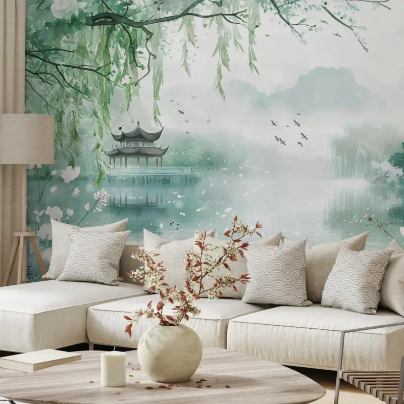 Solde Fotobehang - Chinees meer II