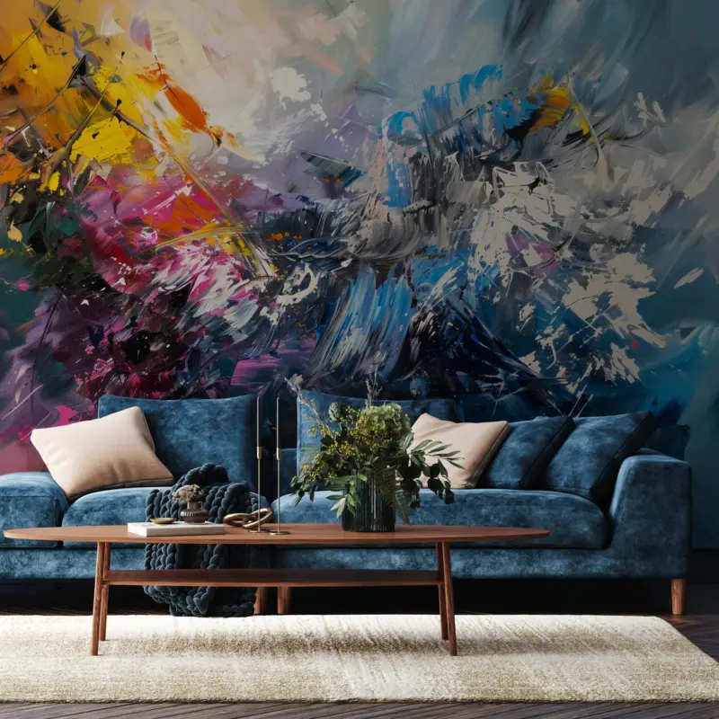 Achat Immédiat Fotobehang - Kleurrijke abstractie