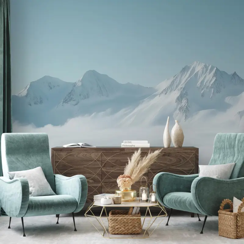 Acheter En Ligne Fotobehang - Besneeuwde bergen