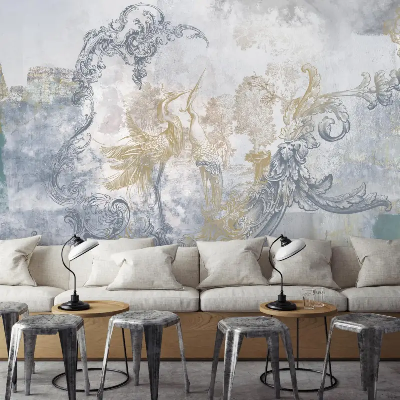 Réduction Fotobehang - Beton met ornamenten