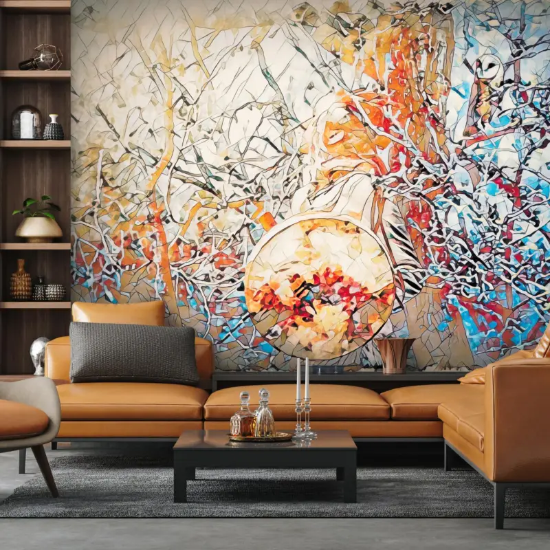 Achat Immédiat Fotobehang - Bonte abstractie