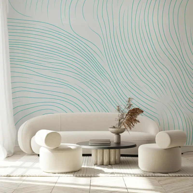 Réduction Fotobehang - Eenvoudige blauwe lijnen