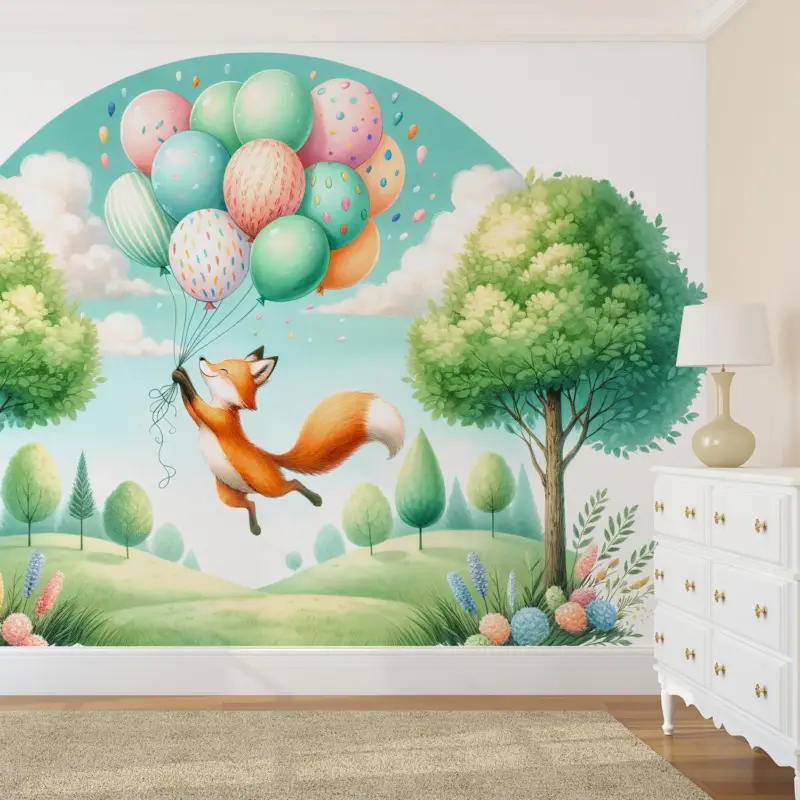 Acheter En Ligne Fotobehang - Vrolijke vliegende vos