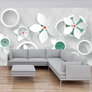 Soldes Fotobehang - Bloemenabstractie 3D