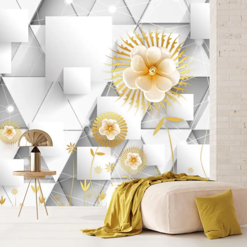 Usine Directe Fotobehang - Abstractie met bloemen