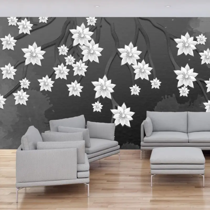 Satisfait Ou Remboursé Fotobehang - Bloesems op takken