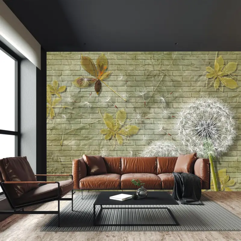 Affaire À Saisir Fotobehang - Paardebloemen in de wind