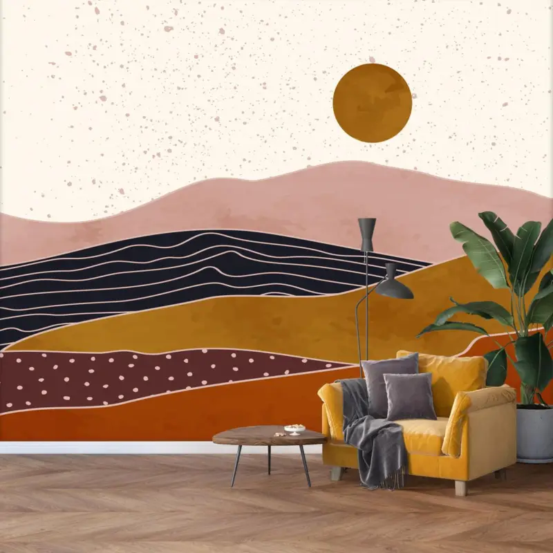 Solde Fotobehang - Abstractie van landschap II