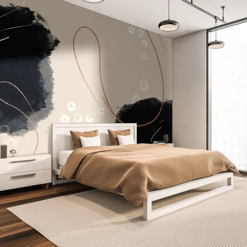 Usine Directe Fotobehang - Abstractie met afgeronde lijnen