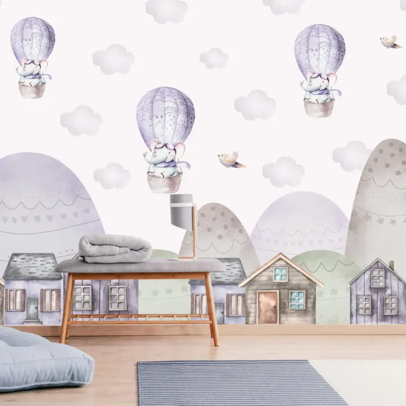 Retour Gratuit Fotobehang - Paars landschap