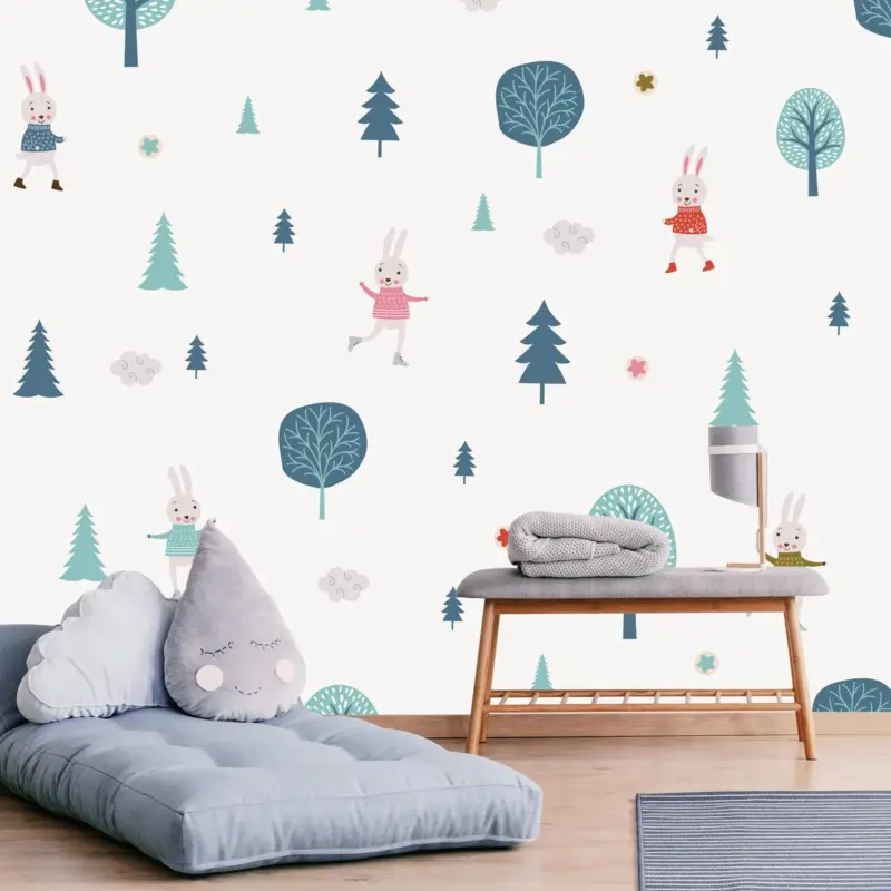 Acheter En Ligne Fotobehang - Boompjes en haasjes