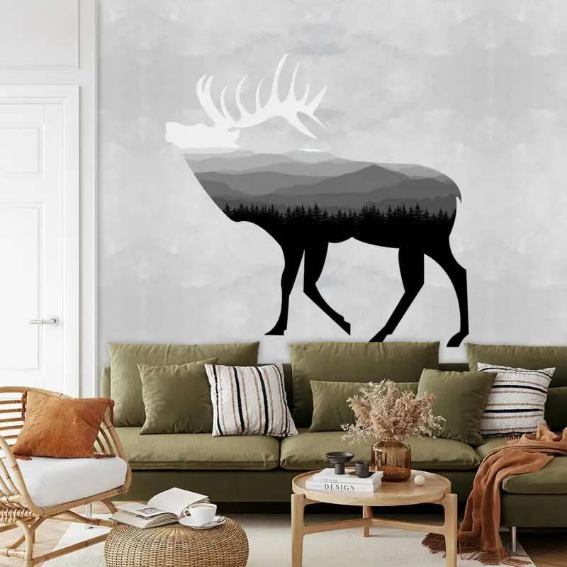 Top Vente Fotobehang - Silhouet van hert