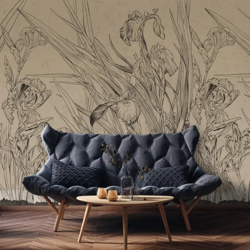 Top Vente Fotobehang - Contouren van bloemen