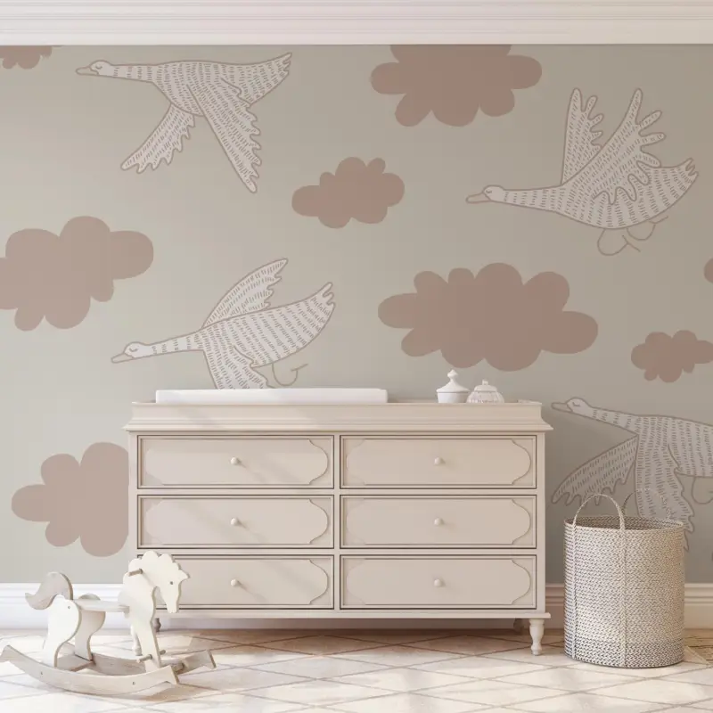 Top Vente Fotobehang - Zwanen met soesjes