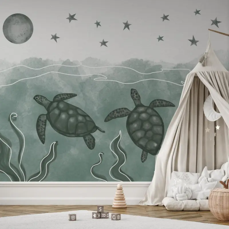 Usine Directe Fotobehang - Aquarel schildpadden