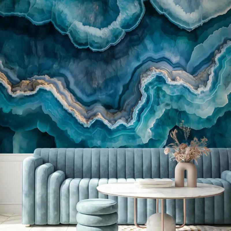 Affaire À Saisir Fotobehang - Aquamarijn detail