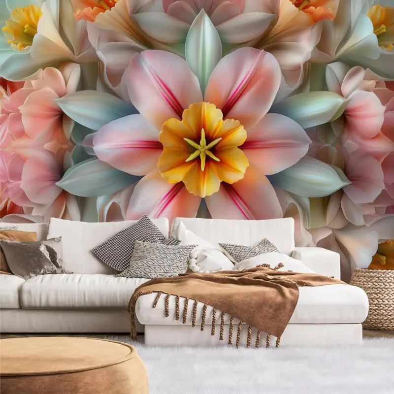 Bon Marché Fotobehang - Kaleidoscopische bloem