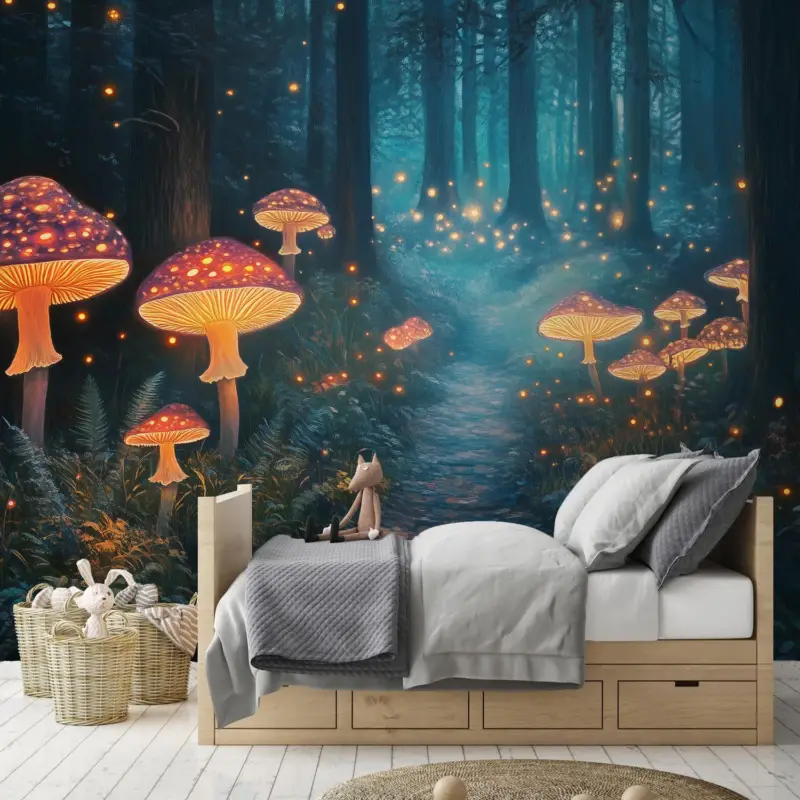 Quantité Limitée Fotobehang - Magisch bos met paddenstoelen