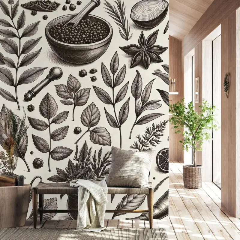 Remise Fotobehang - Kruiden en specerijen