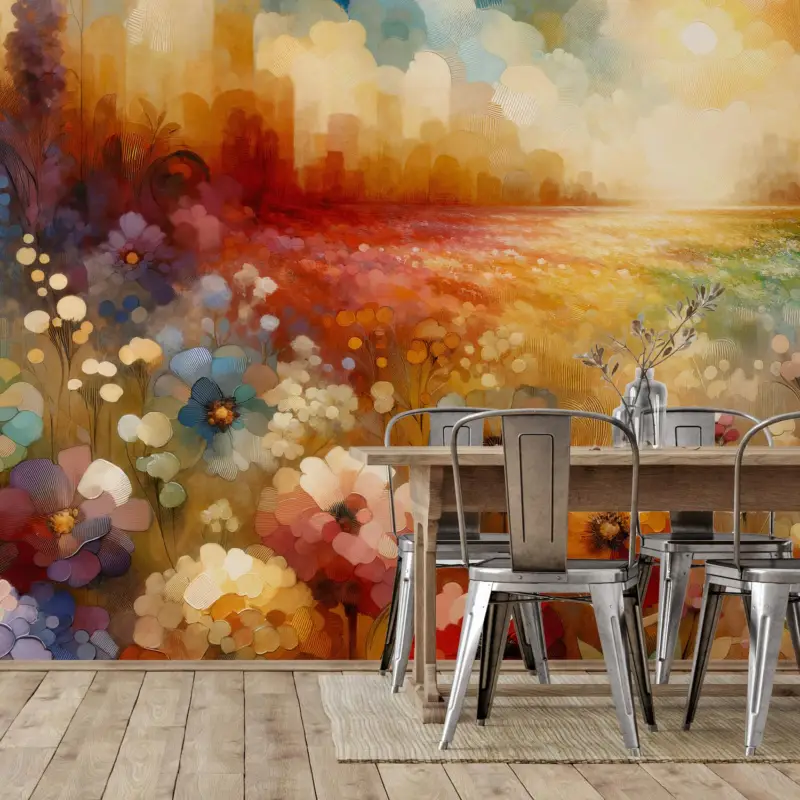 Promotion Saisonnière Fotobehang - Kleurrijke weide