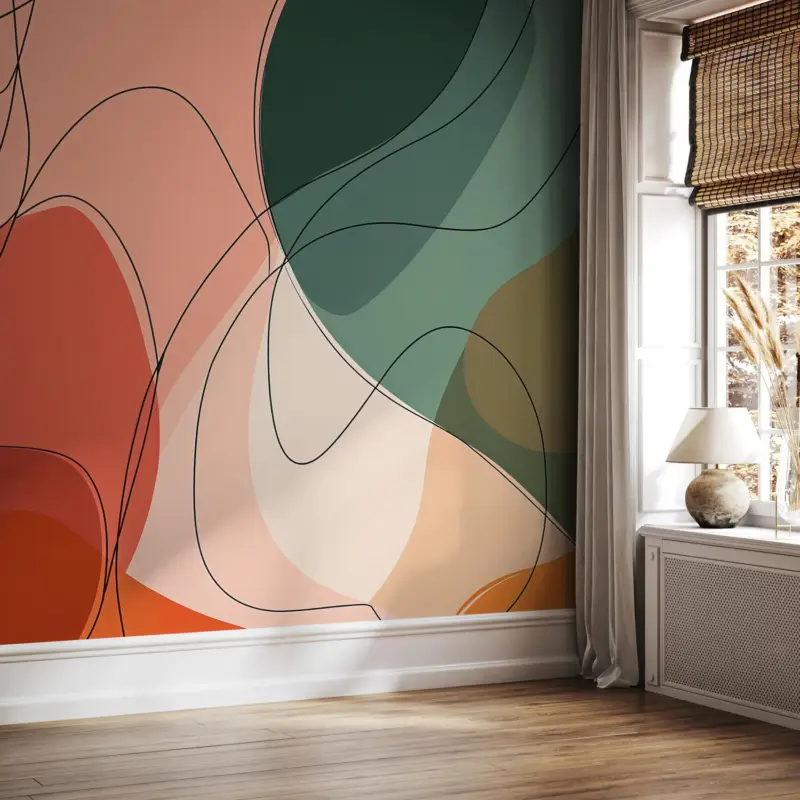 Seulement Aujourd’hui Fotobehang - Abstracte gekleurde lijnen