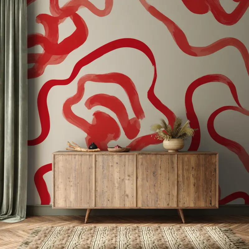 Réduction Fotobehang - Minimalistische rode abstractie