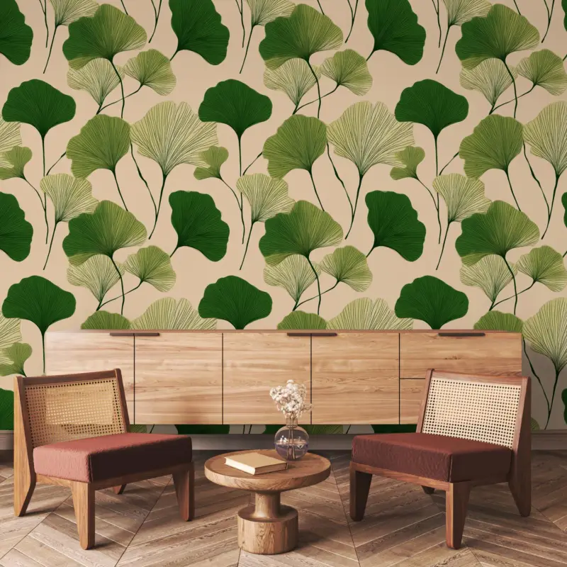 Acheter En Ligne Fotobehang - Ginkgo groene bladeren