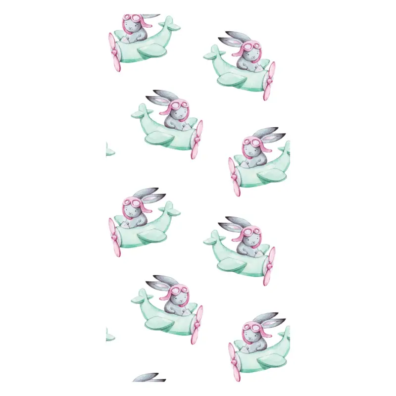 Réduction Behang - Hazen piloten, groene vliegtuigen