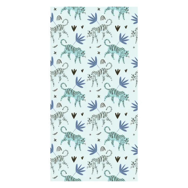 Behang - Tijgens in blauwe tinten Retour Gratuit