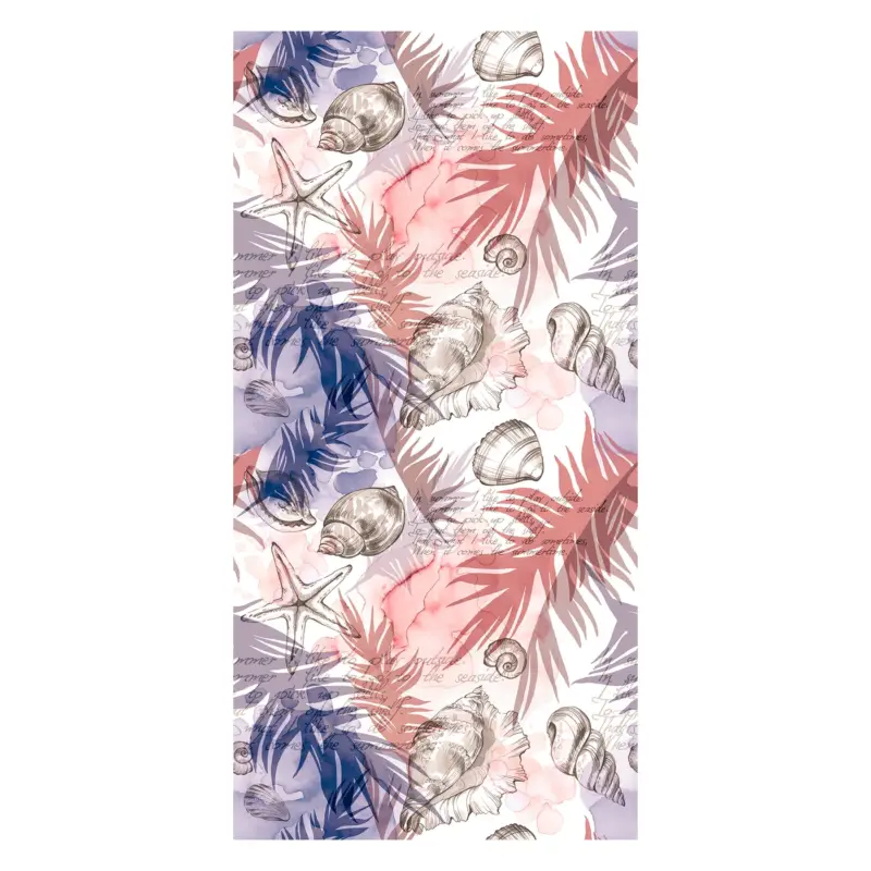 Vente Flash Behang - Schelpen met paarse bladeren