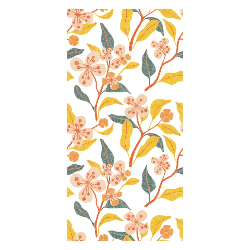 Soldes Behang - Bloemen met een witte achtergrond