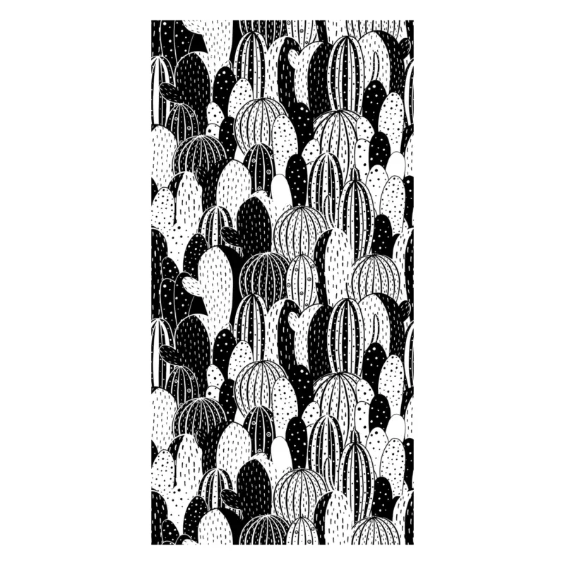 Behang - Cactussen, zwart-wit Super Prix