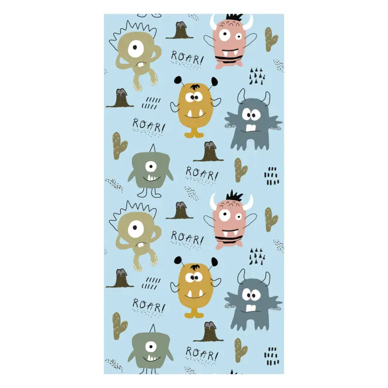 Vente Flash Behang - Monstertjes met een blauwe achtergrond