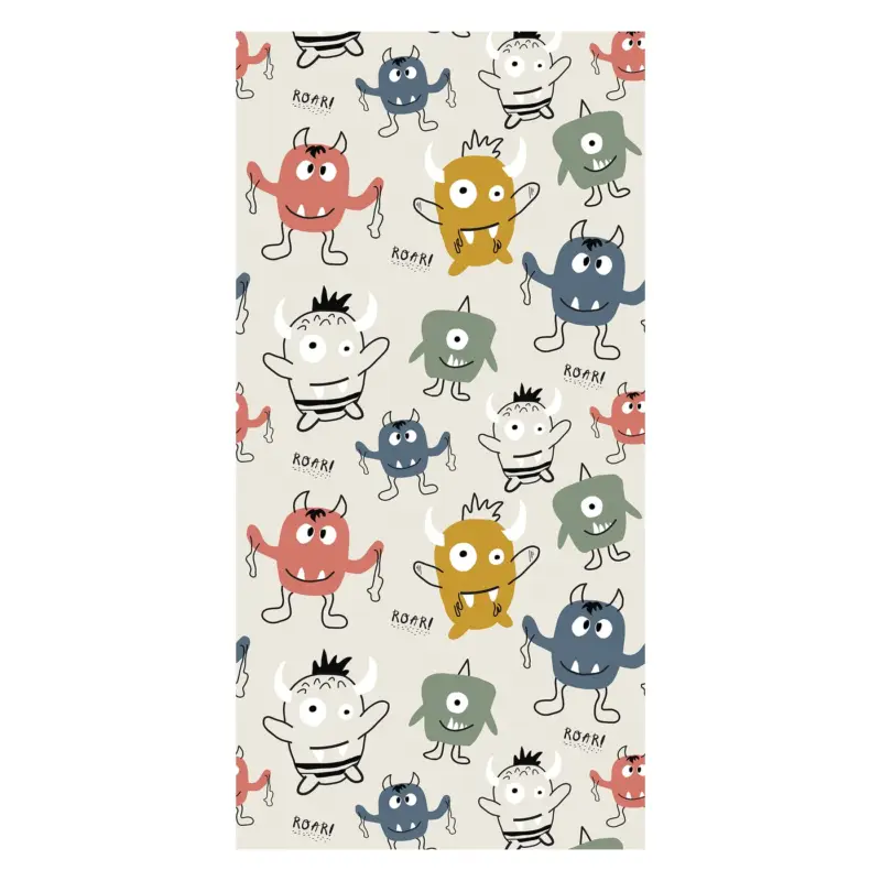 Behang - Monstertjes met een beige achtergrond Jusqu’à Épuisement Des Stocks