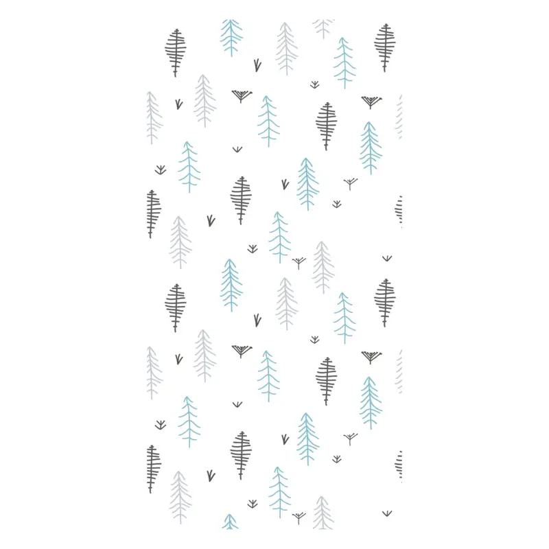 Remise Behang - Bosmotief, blauw en grijs