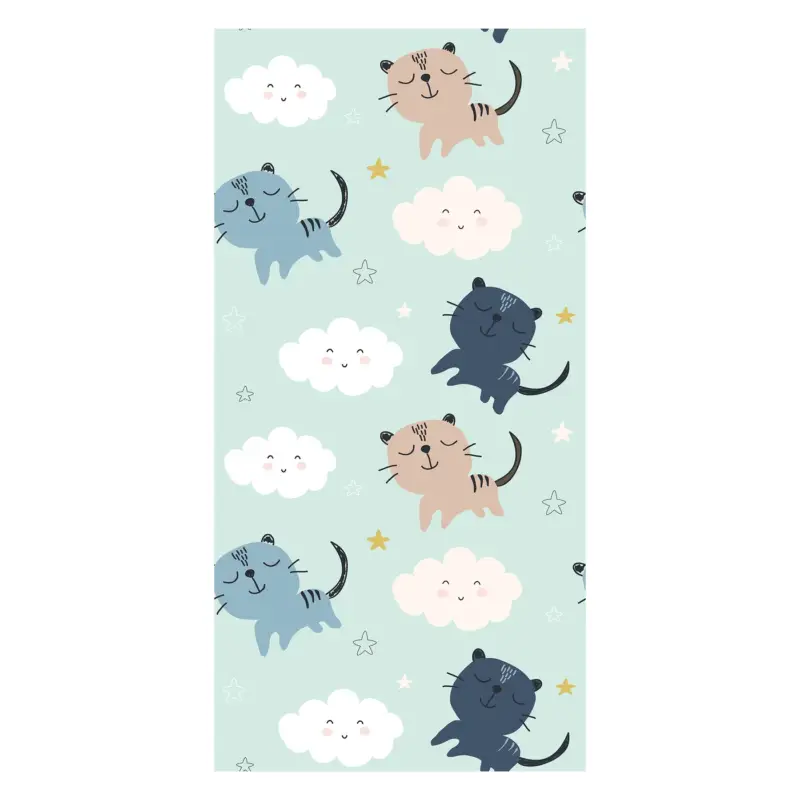 Behang - Poesjes met wolkjes Prix Promo