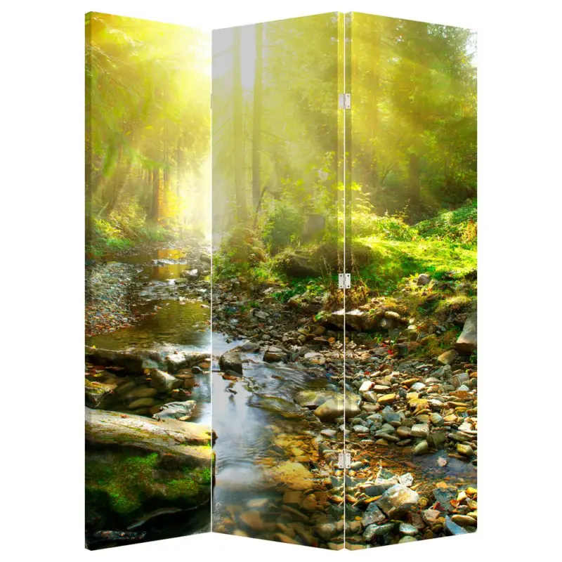 Acheter Direct Kamerscherm - Rivier in een groen bos