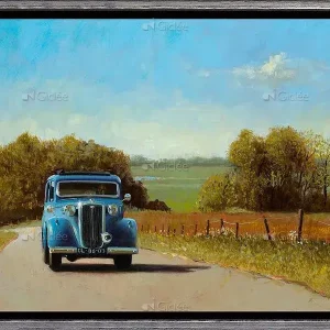 Wolseley Petrol Saloon 1939 - opgespannen-en-ingelijst Paiement Sécurisé