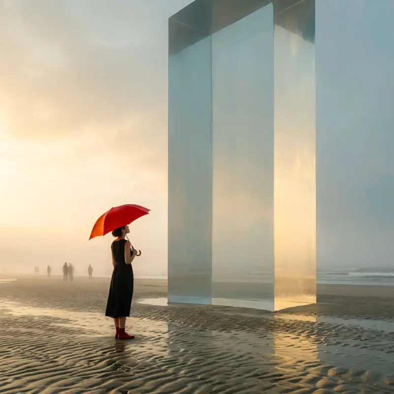 Authentique Woman with Red Umbrella 14