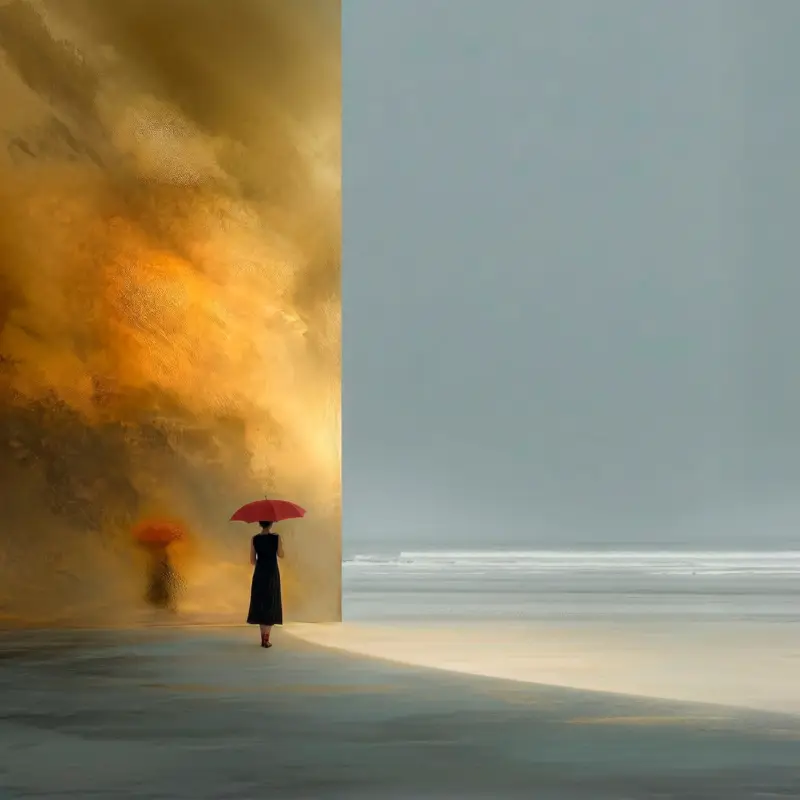 Vente Flash Woman with Red Umbrella 6