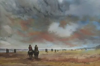 Livraison Gratuite Twee paardjes op het strand