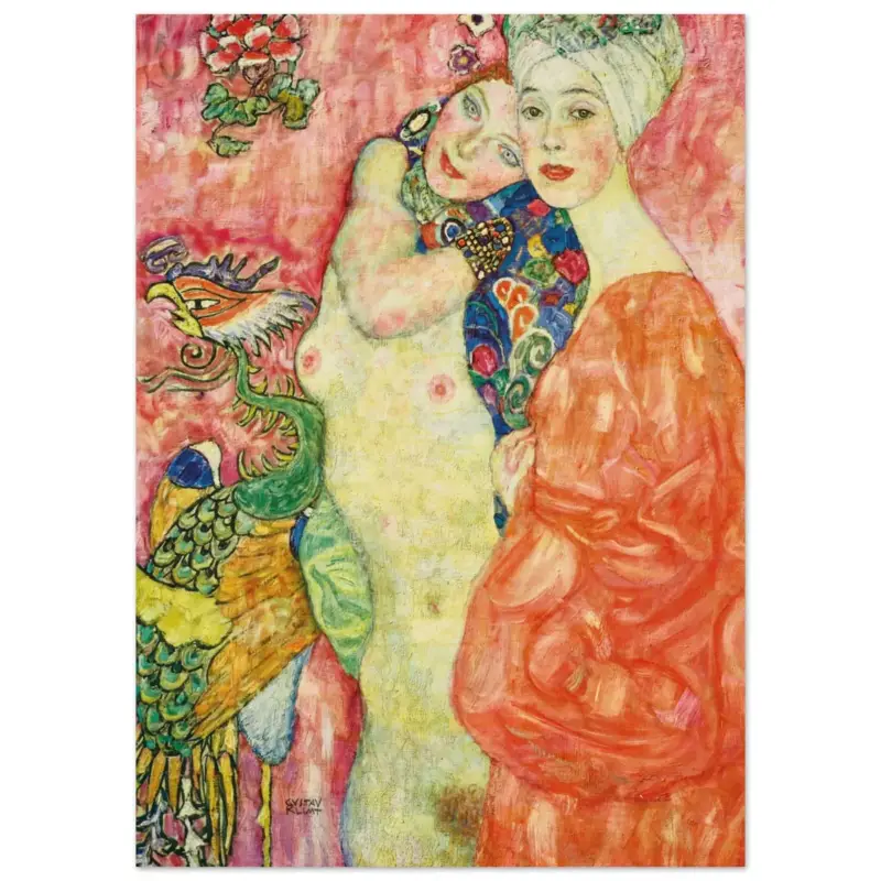 Achat Immédiat Artfulprints Poster Gustav Klimt - The women friends - 50x70 cm - Roze
