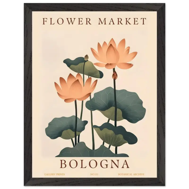 Vente Directe Artfulprints Poster met Lijst Flower market - Bologna - 30x40 cm - Meerkleurig