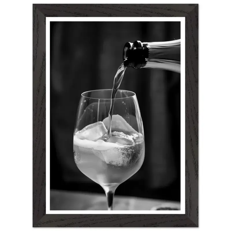 Acheter Direct Artfulprints Poster met Lijst Aperol Spritz - Lifestyle black-white - A4 21x29.7 cm - Zwart / Wit