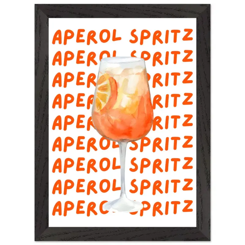 Acheter En Ligne Artfulprints Poster met Lijst Aperol Spritz - Written behind the glass - A4 21x29.7 cm - Oranje