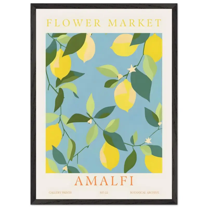 Achat Immédiat Artfulprints Poster met Lijst Flower market - Amalfi - 50x70 cm - Meerkleurig