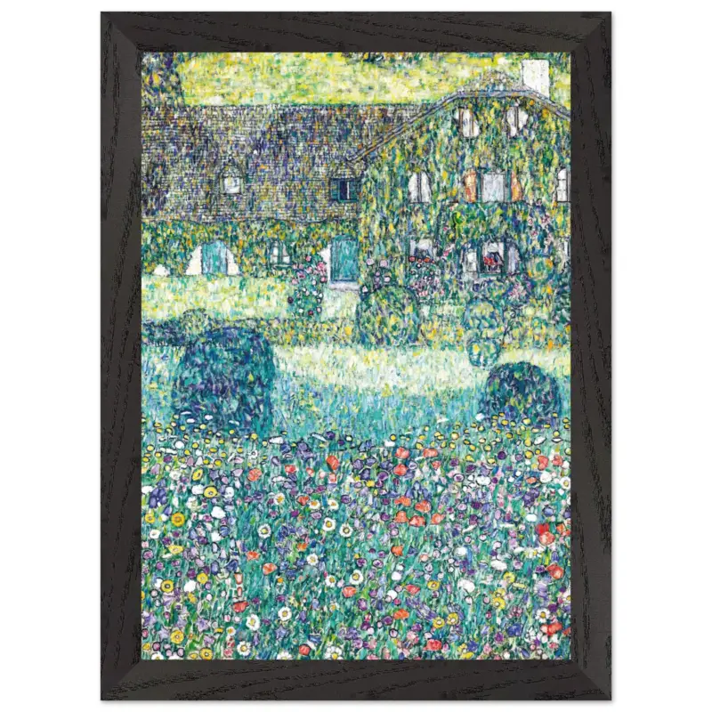 Acheter En Ligne Artfulprints Poster met Lijst Gustav Klimt - Country house by the Attersee - A4 21x29.7 cm - Donkergroen